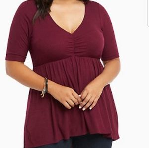 Torrid 3x rusty red empire waist stretchy top